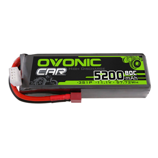 OVONIC 3S LiPo battery 5200mAh for extended RC run time.