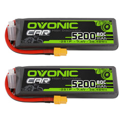 OVONIC 2S LiPo battery with XT60 connector for high-performance RC models.