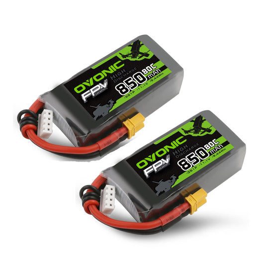 OVONIC Lipo Battery 850mAh 11.1V 3S with XT30 connector for RC models