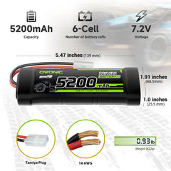 OVONIC RC battery dimensions and weight for proper fit.