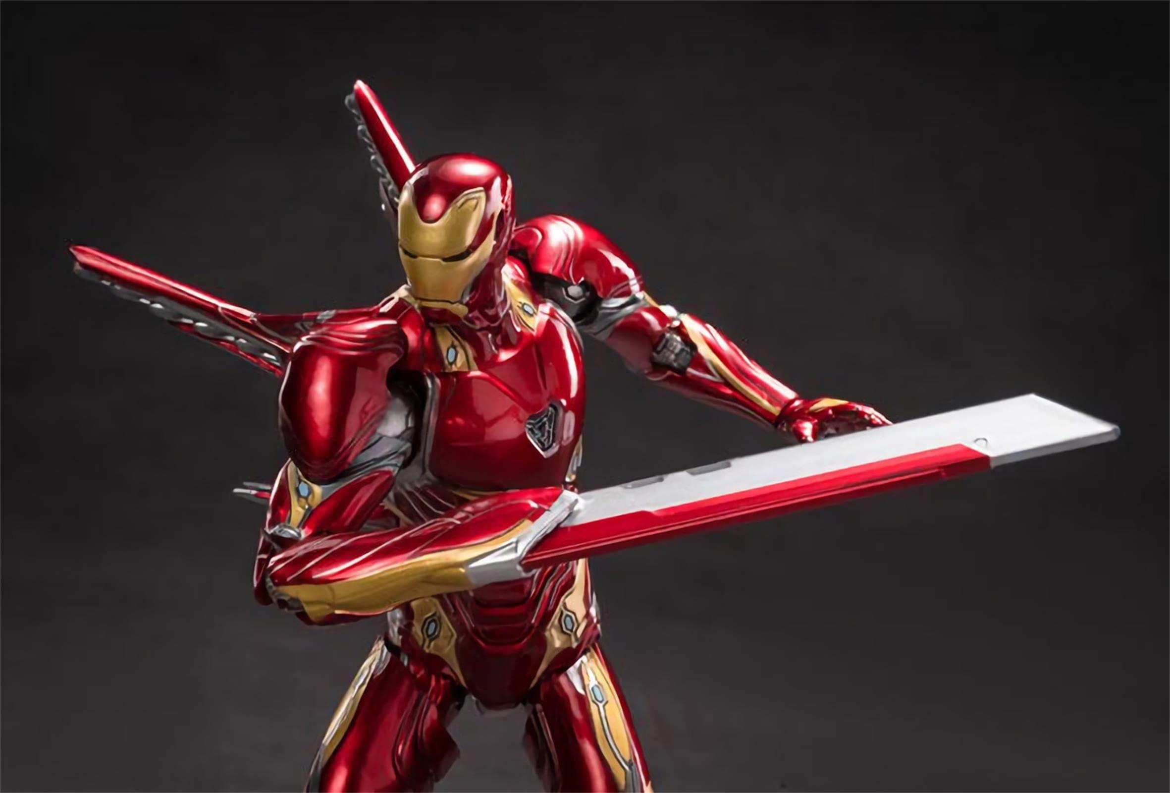 OVONNI MK50 Ironman 7-inch figure posed for dynamic display.