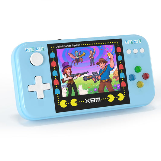 Owenbo handheld console front view, compact arcade-style design for kids' easy grip