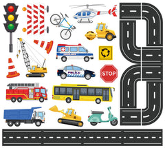 OWMYOWL foam bath toys vehicles stickers cling to wet walls for imaginative play