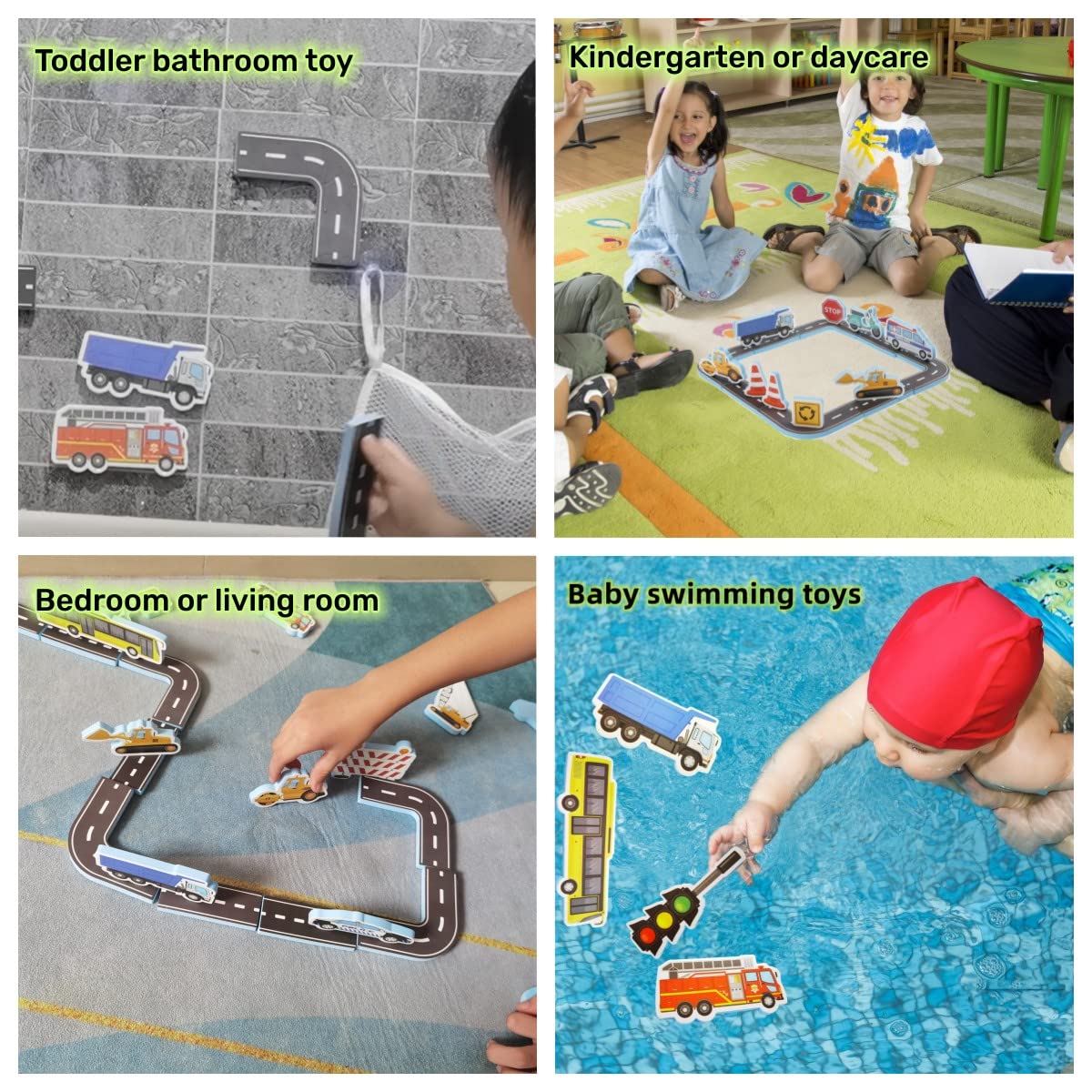 OWMYOWL traffic signs help kids learn concepts while sticking and bathing