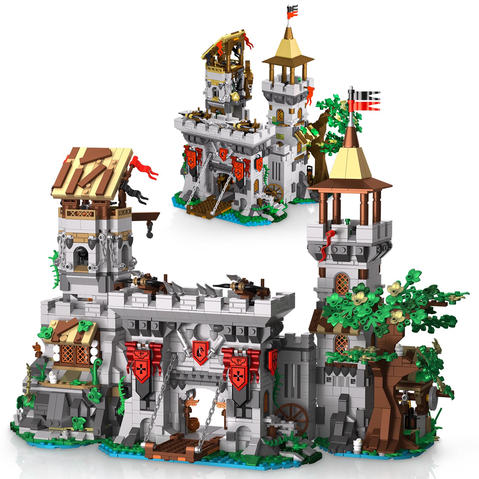OWNONE 1 medieval castle front view highlights grand architecture for display.