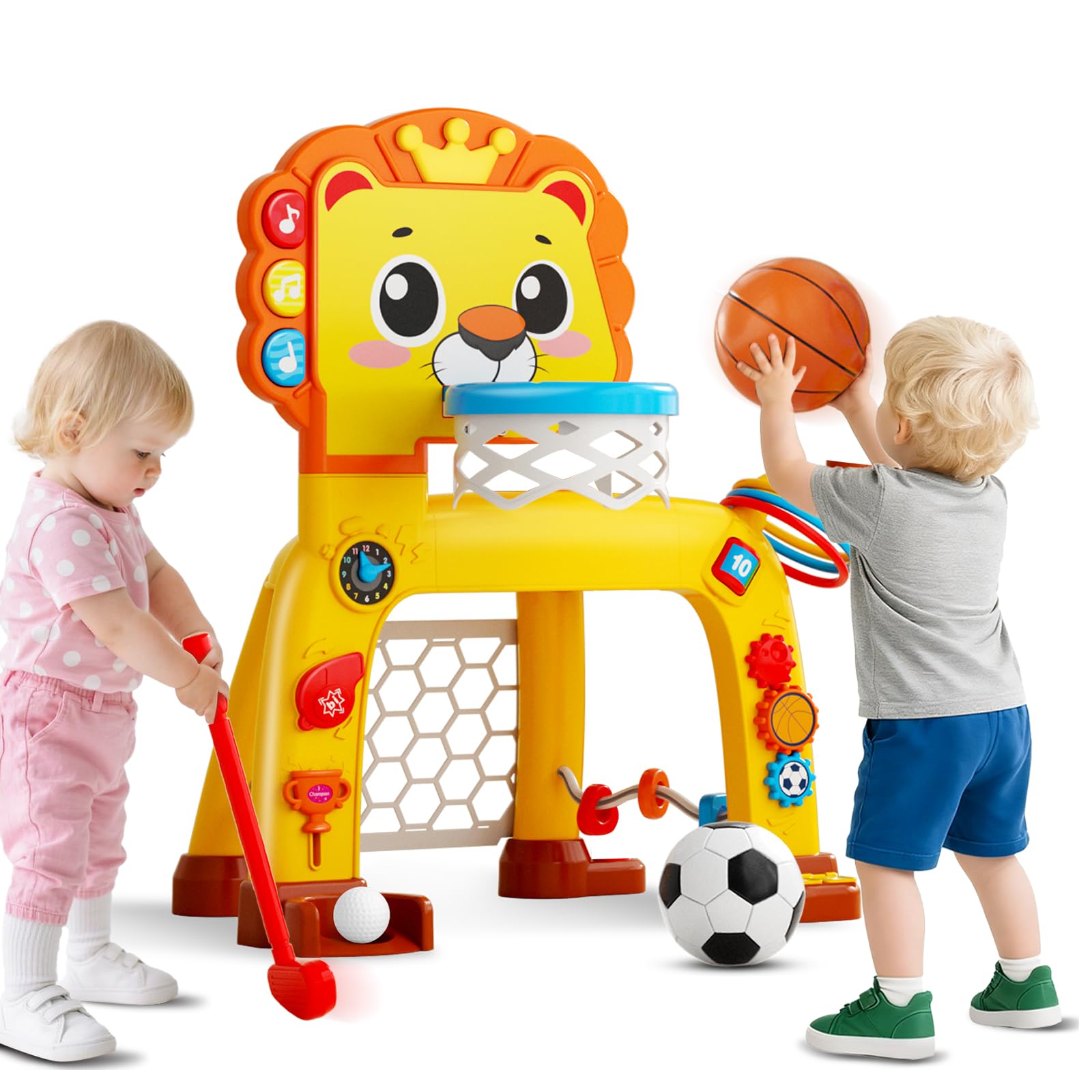 OWNONE 4-in-1 toddler basketball hoop for versatile indoor and outdoor play.