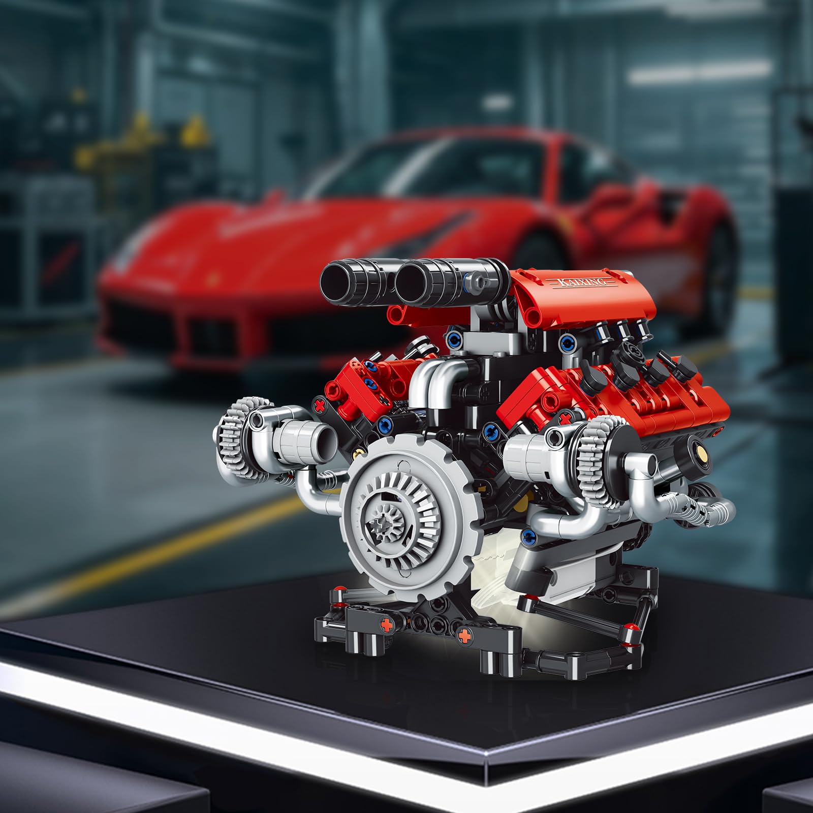 OWNONE piston movement close-up shows realistic engine mechanics in a safe kit.