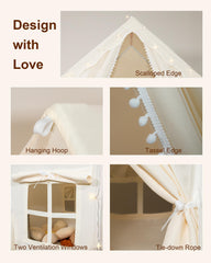 OWZEE large 40x47x50 tent footprint supports kids' activities.