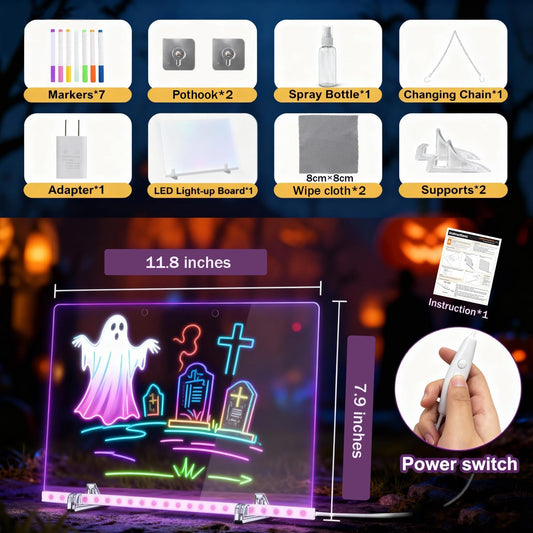 OYB LED Note Board in light mode offers colors for creative storytelling.