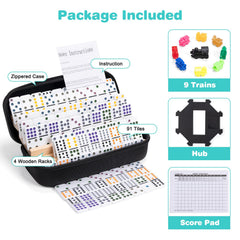 OZFRHO wooden racks sturdy organizers keeping dominoes upright during play.