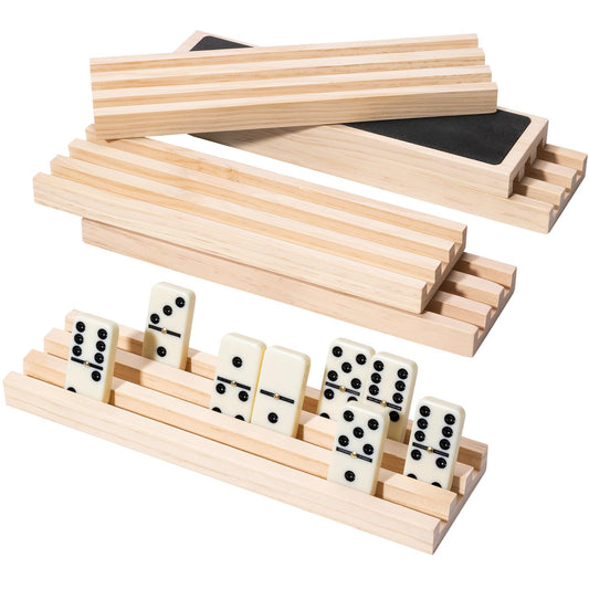 OZFRHO wooden domino holders set of six for organized family game nights.