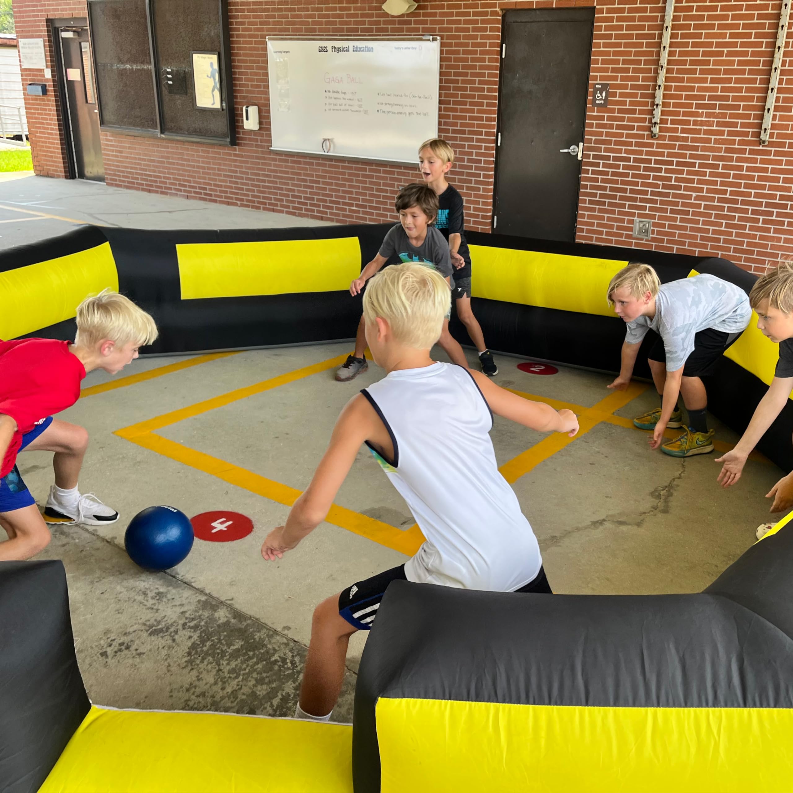 OZIS Gaga Ball Pit 15ft Velcro entrance simplifies kid access.
