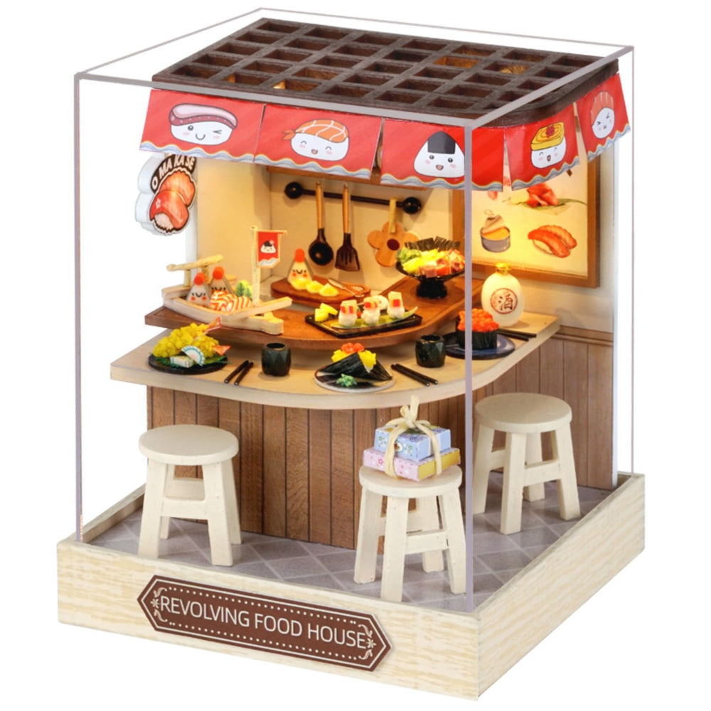 OZJAY dust-proof cover protects the miniature house for lasting display.