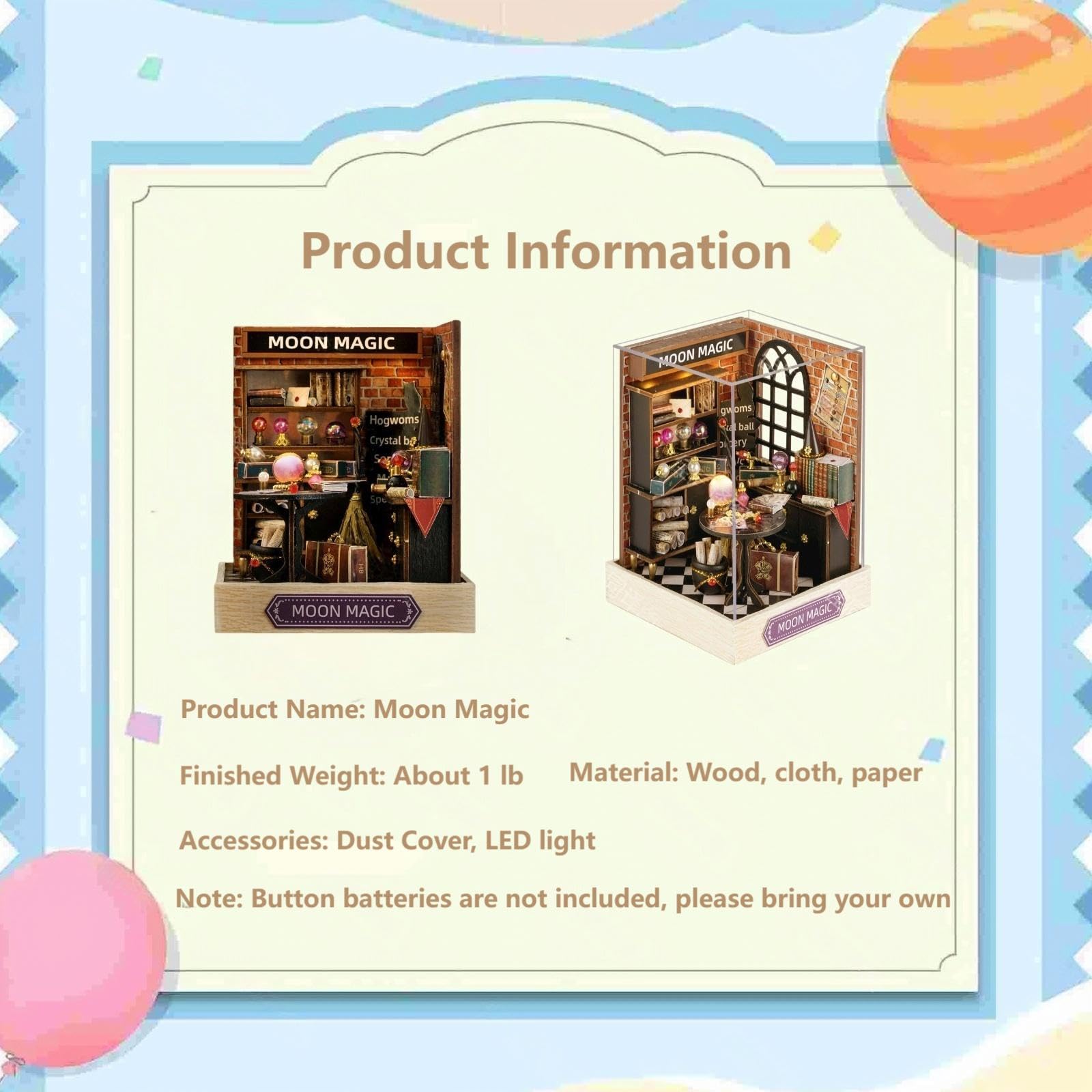OZJAY Moon Magic 1:24-scale miniature room kit ready for creative assembly.