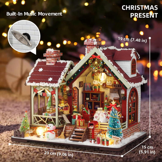 OZJAY Warm Christmas Lodge interior with furniture highlights detailed craftsmanship.