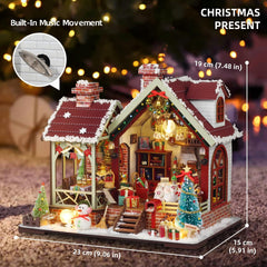 OZJAY Warm Christmas Lodge interior with furniture highlights detailed craftsmanship.