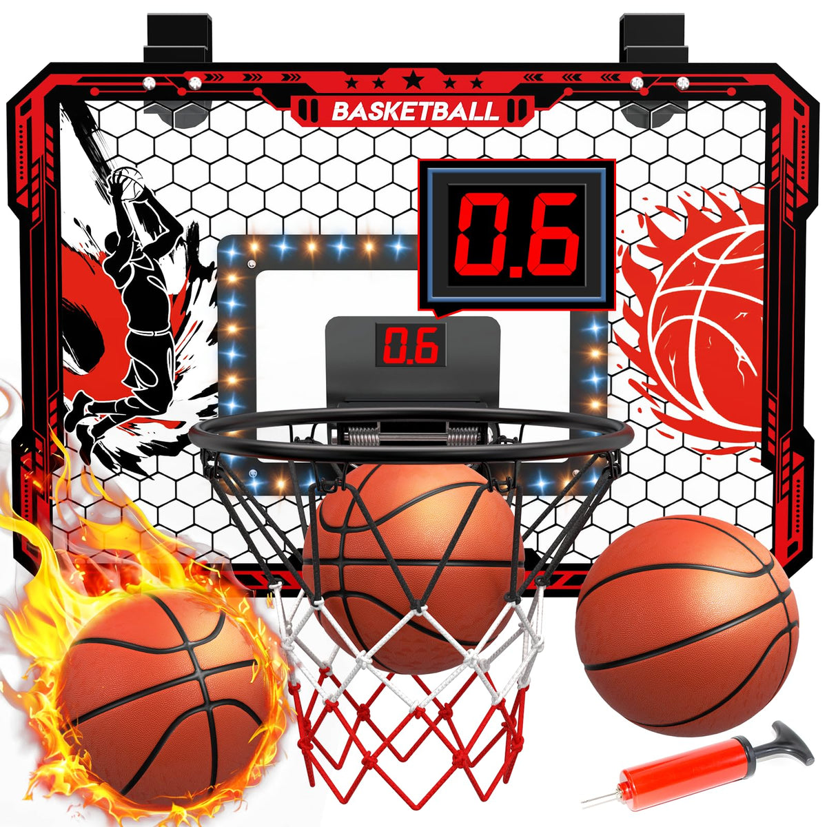 OZMI door hoop frame with LED lights for exciting play