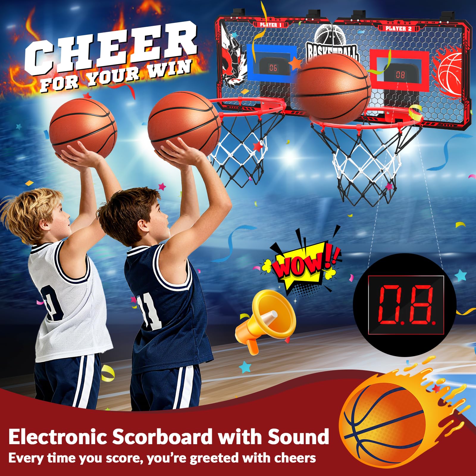OZMI dual-hoop action scene encourages social competition at home