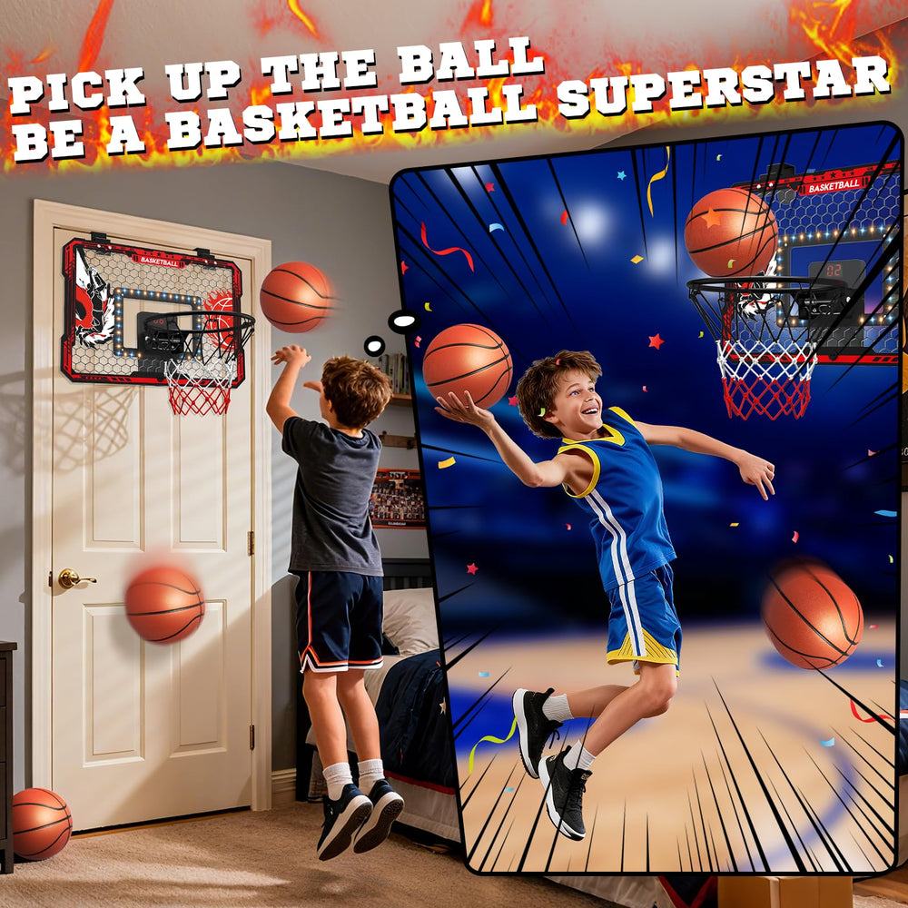 OZMI indoor hoop with LED scoreboard to track scores