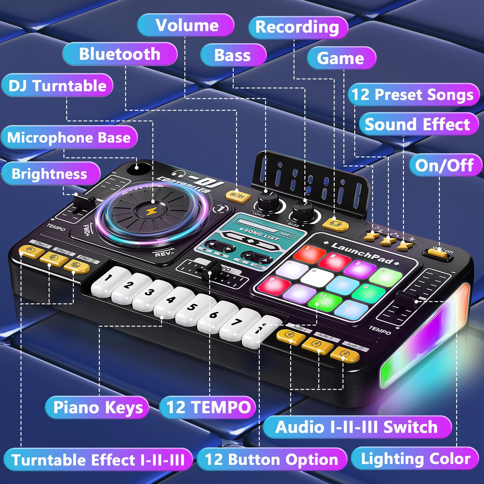 OZMI Kids DJ Turntable lets them scratch and blend sounds safely.