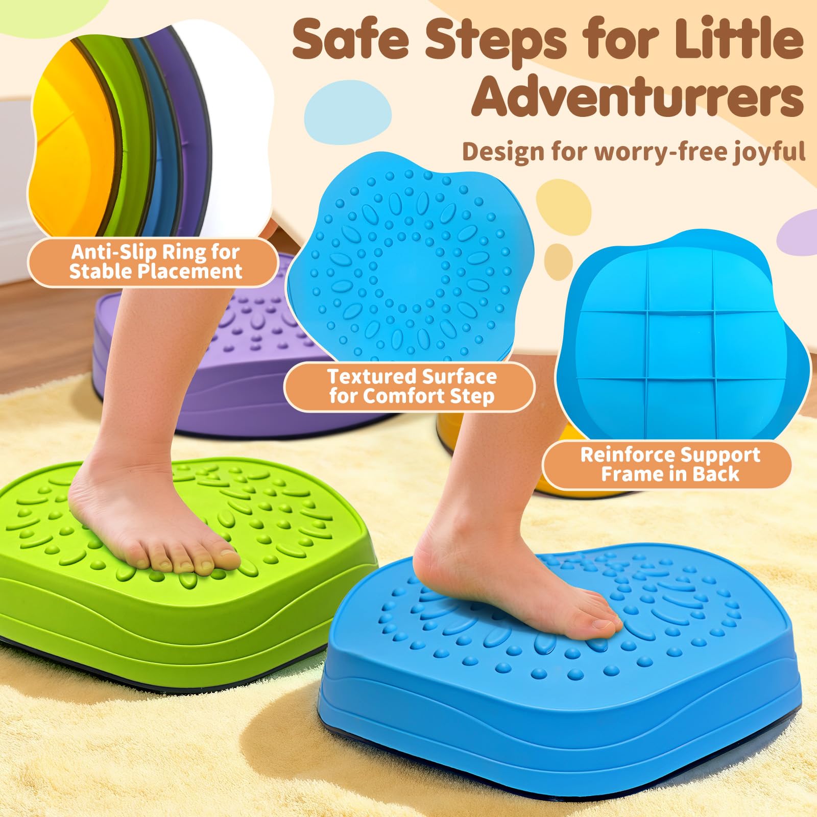 OZMI stepping stones ready for outdoor or indoor adventures.