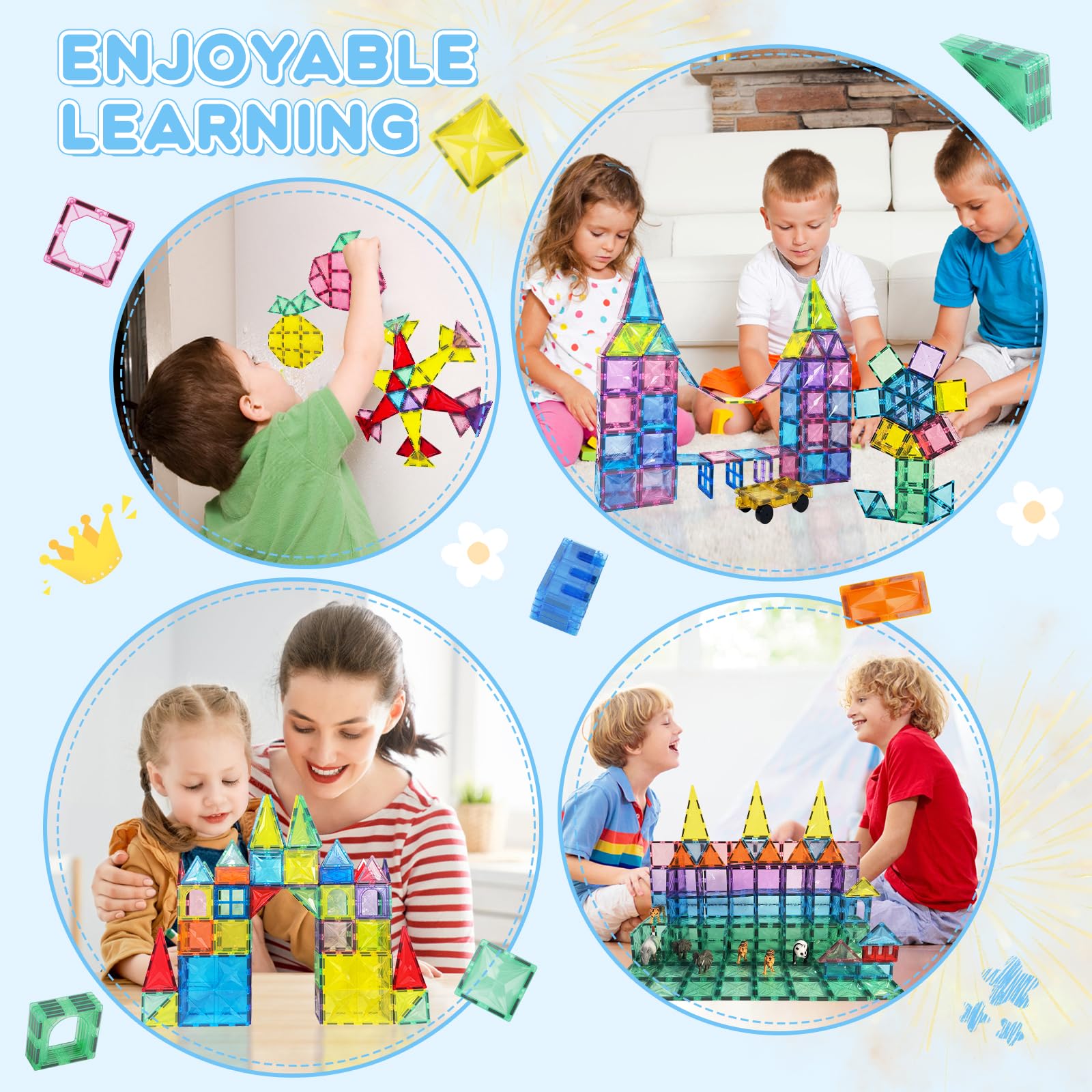 Paaxido colorful magnetic tiles set inviting bright engaging creative sessions