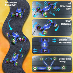 Paaxido Gesture RC Car LED lights illuminate racing moves.