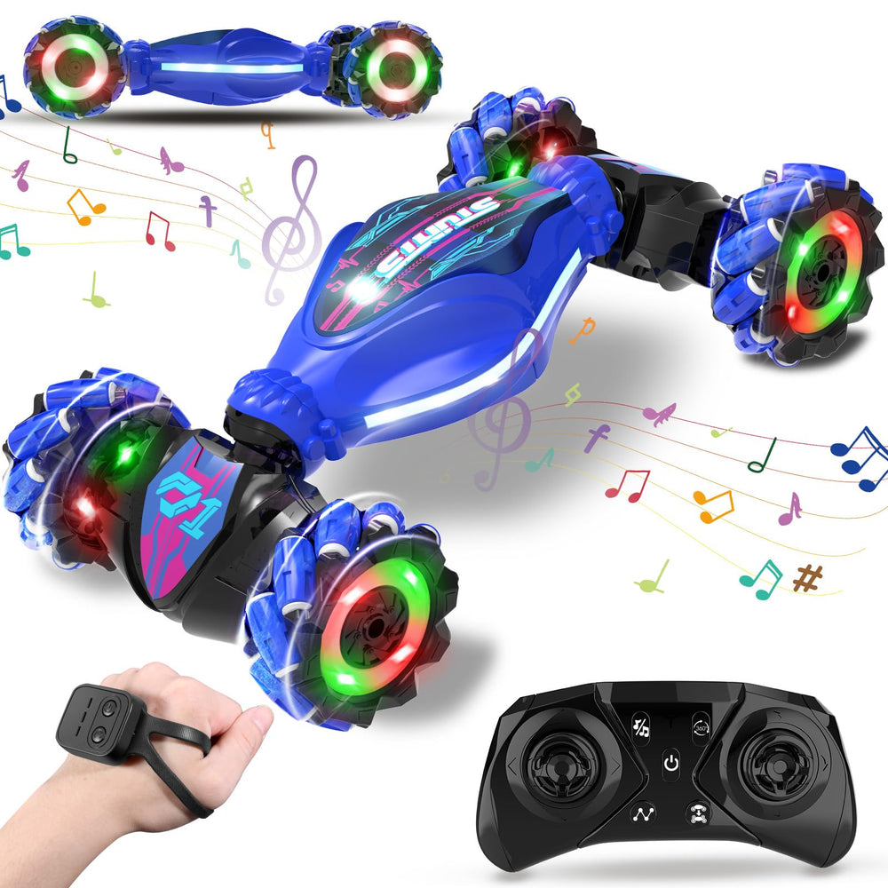 Paaxido Gesture RC Car performing a 360° twist stunt in action.