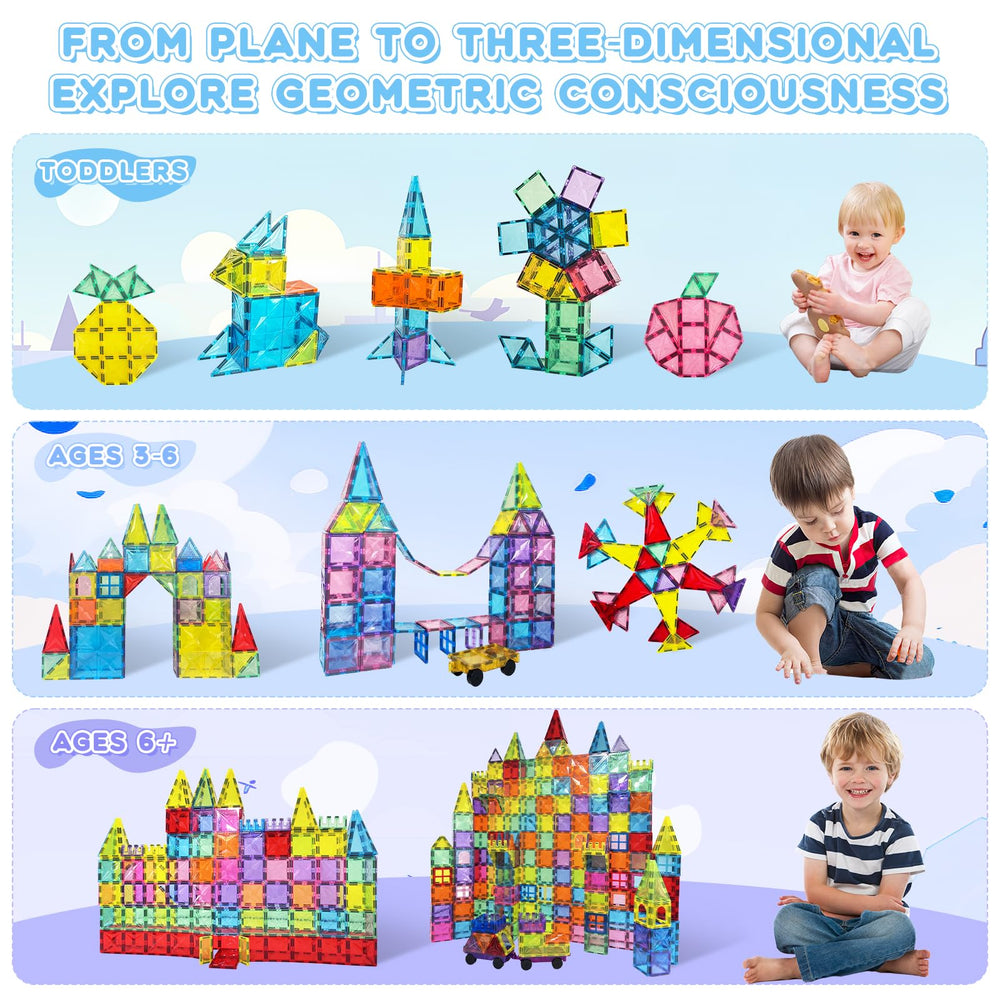 Paaxido magnetic tiles castle build showcasing sturdy magnets for tall structures