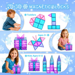 Paaxido Magnetic Tiles with easy-connect magnets promote stable structures for tall ice castles.