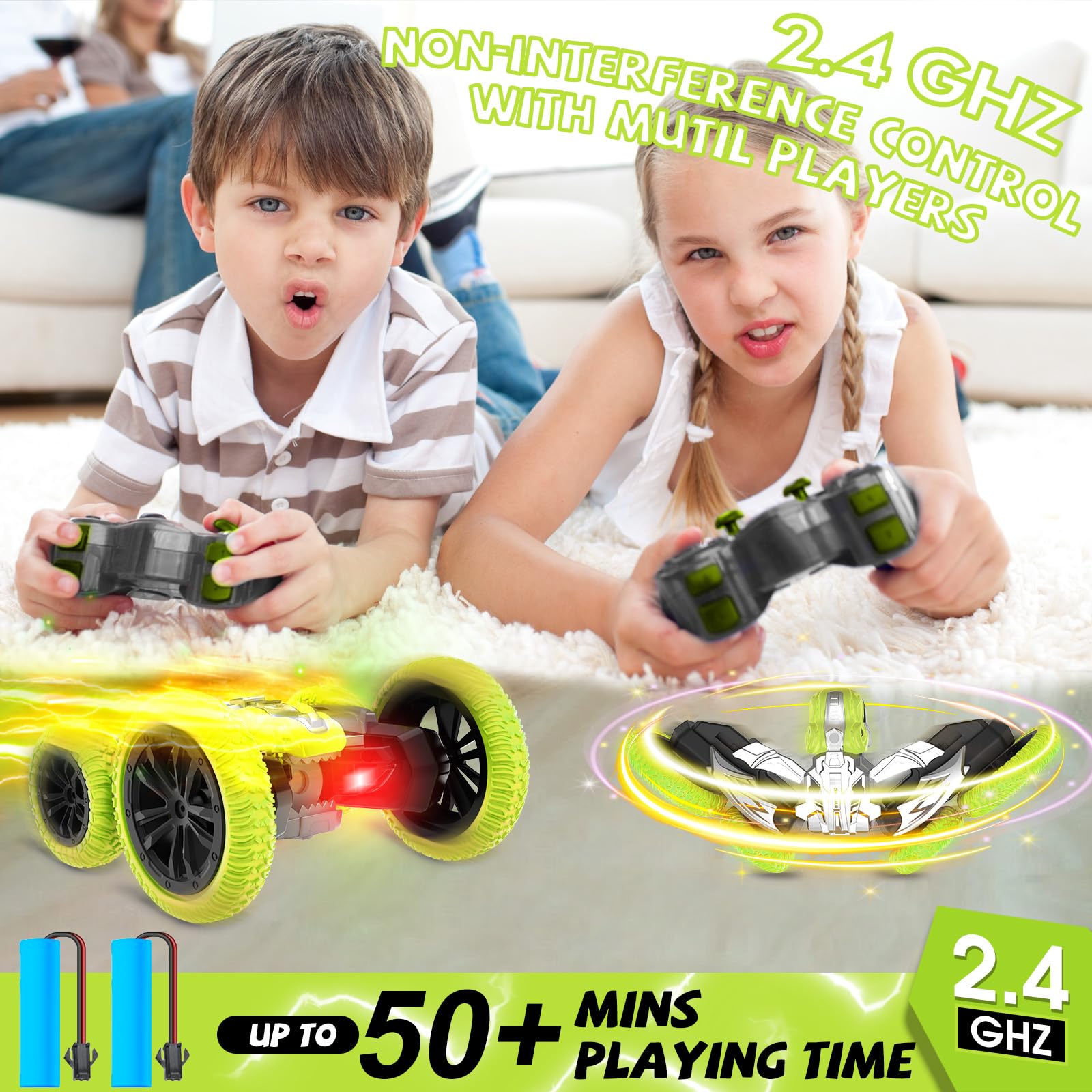 Paaxido RC stunt car performing 360 rotation during action play