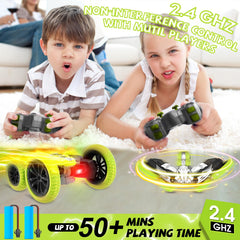 Paaxido RC stunt car performing 360 rotation during action play