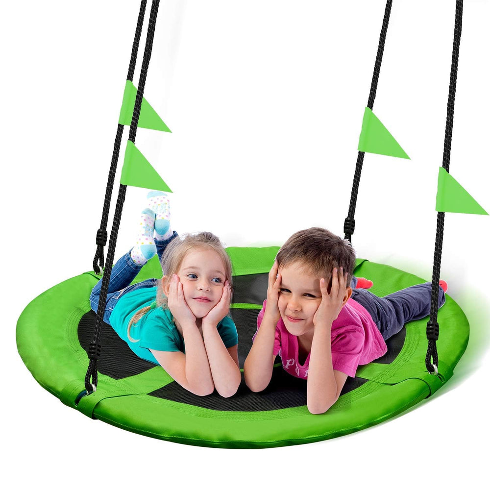 PACEARTH 40-inch saucer swing in green for backyard fun and sturdy outdoor play