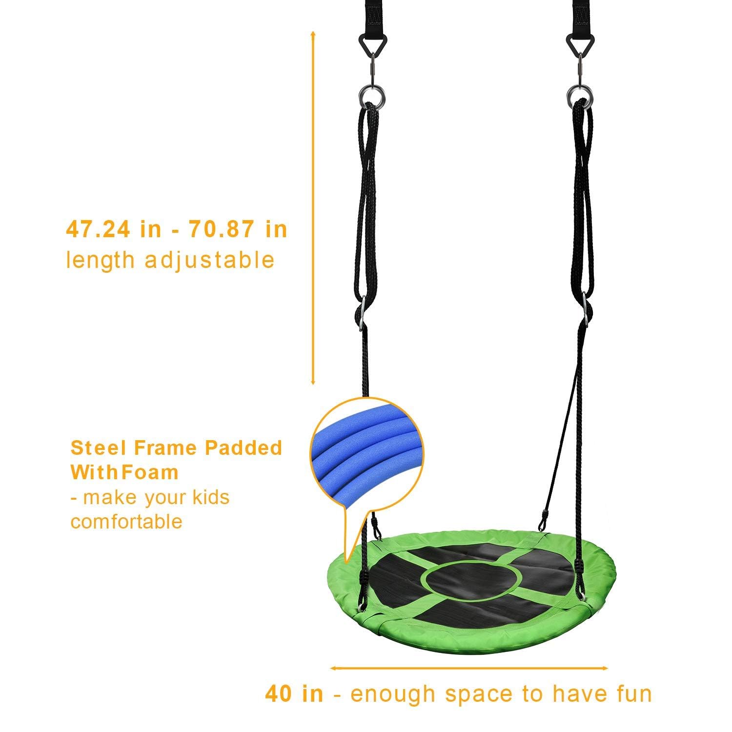 PACEARTH colorful swing seat invites shared outdoor play for kids