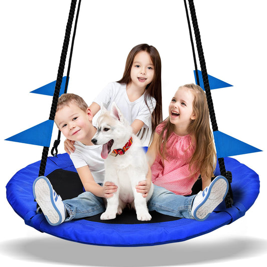 PACEARTH saucer swing front view, a durable backyard seat for family fun