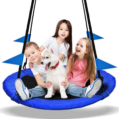 PACEARTH saucer swing front view, a durable backyard seat for family fun