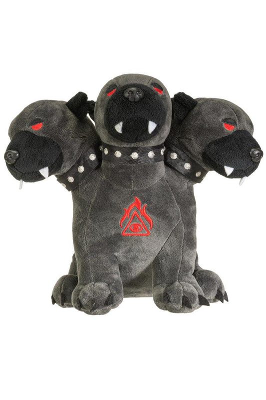 Pacific Giftware Cerberus plush with three heads, soft desk companion for mythology fans.