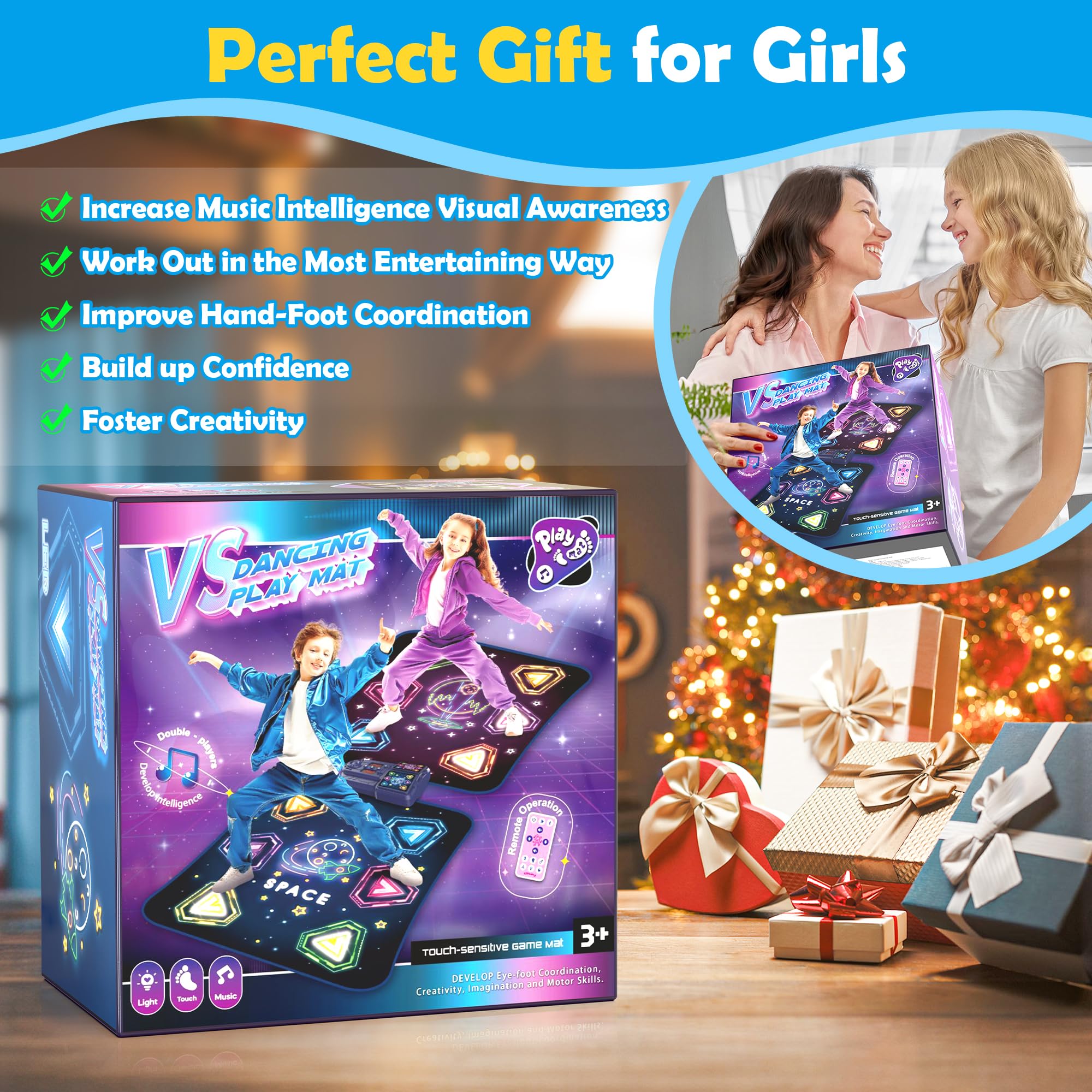 Pafolo Christmas gift-ready dance mat under tree