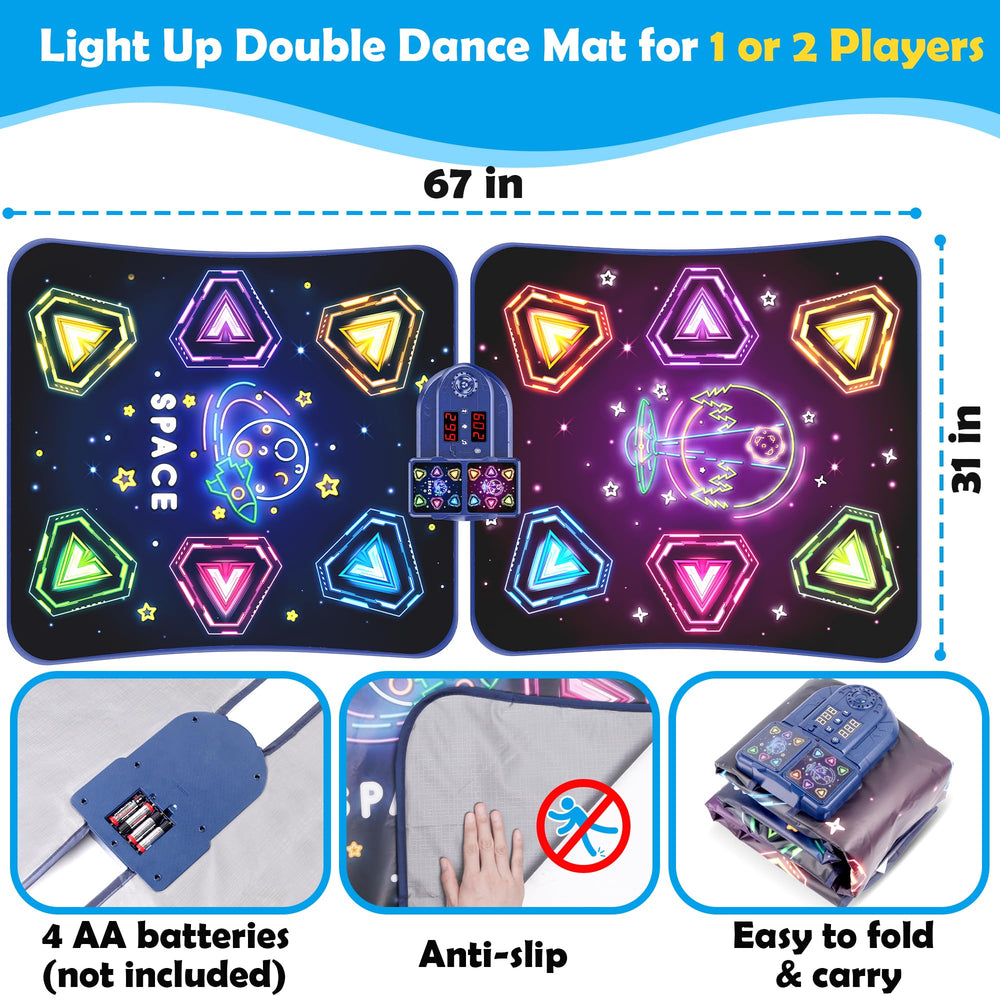 Pafolo LED dance mat with glowing arrow lights to guide moves