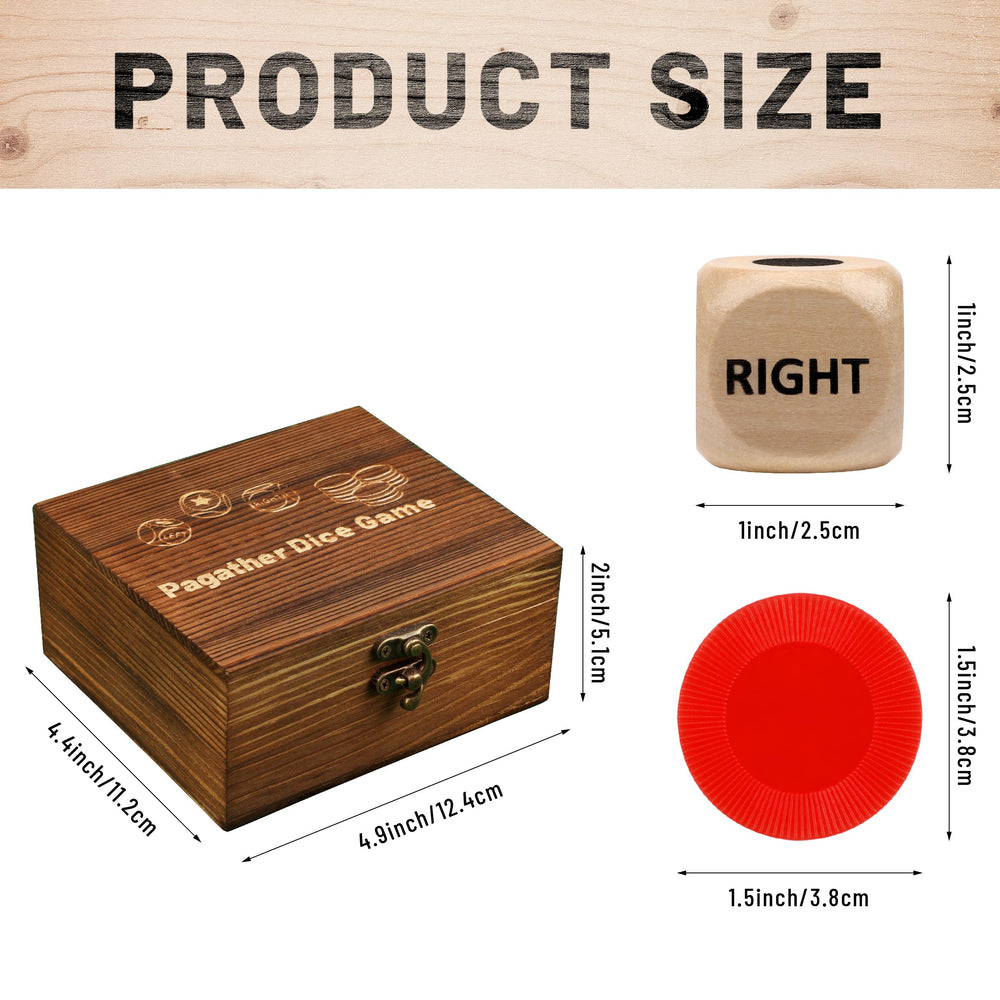 Pagather wooden 1-inch dice ready for quick, family-friendly play.