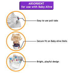 Close-up of absorbent padding inside the small doll diaper.