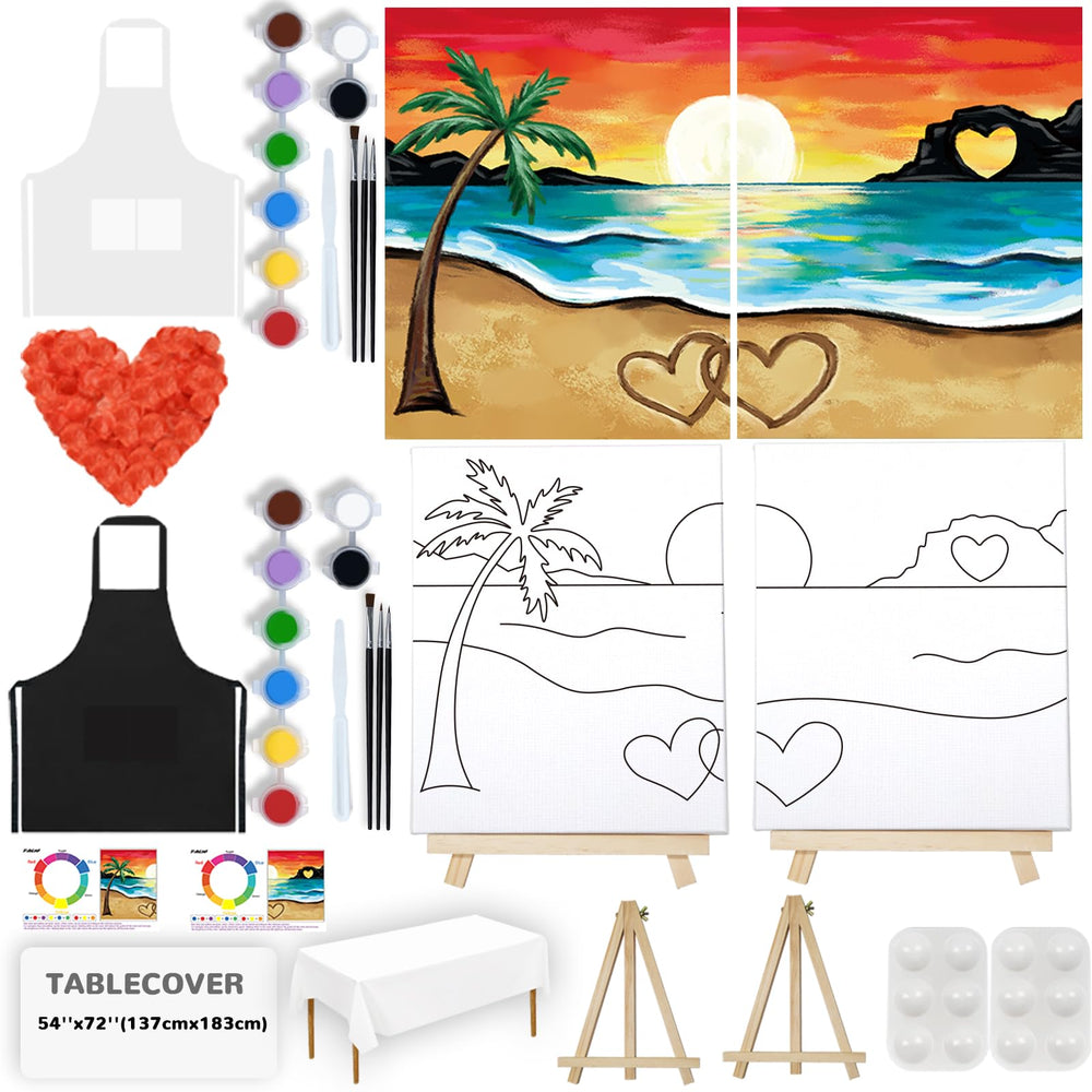 PAILIM 8x10 couples painting kit contents for a relaxing at-home session.
