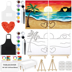 PAILIM 8x10 couples painting kit contents for a relaxing at-home session.