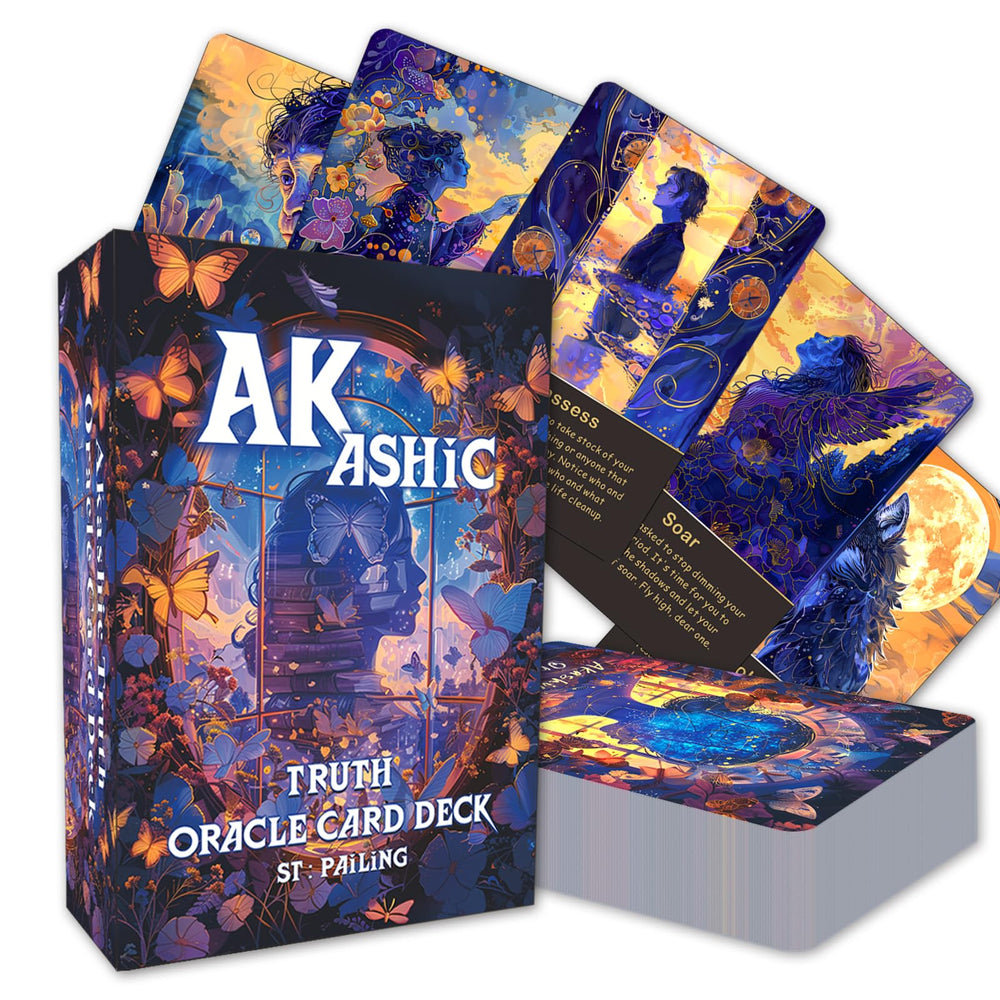 Pailing Akashic Oracle Cards deck held in hands for a thoughtful reading