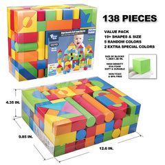 Pairez Toys foam blocks for colorful stacking, boosting fine motor skills through play.