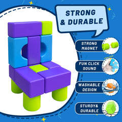 Pairez Toys storage box keeps blocks organized for quick cleanups and portable fun