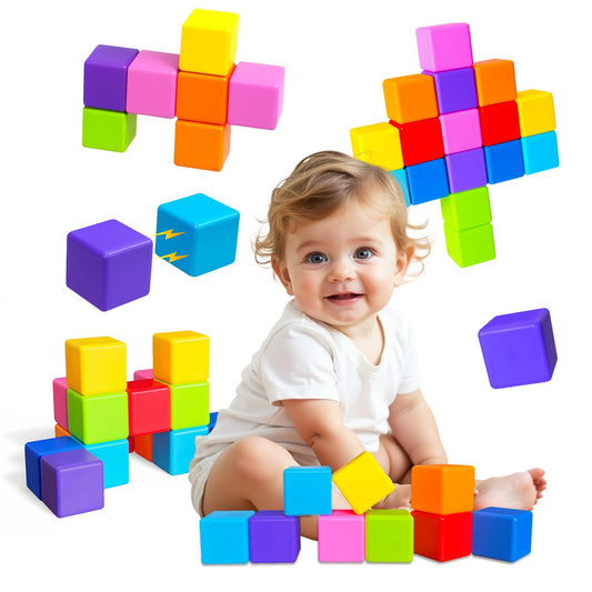 Pairez Toys magnetic blocks large 1.65-inch cubes deliver easy grip for toddlers.