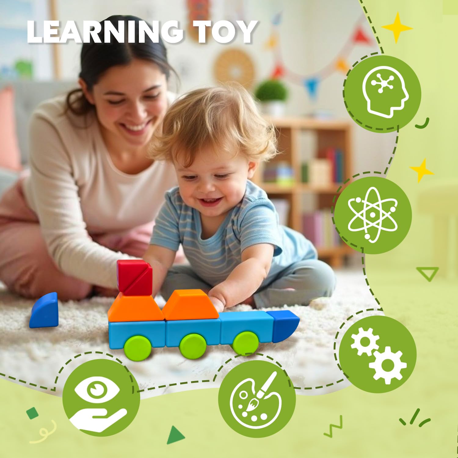 Pairez Toys magnetic blocks reveal sealed magnets for strong connections.