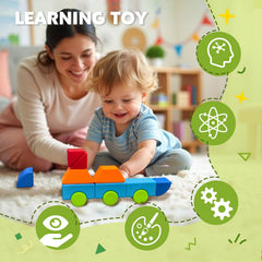 Pairez Toys magnetic blocks reveal sealed magnets for strong connections.