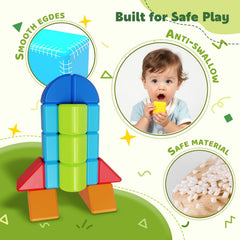 Pairez Toys magnetic blocks close-up shows easy-grip, toddler-friendly pieces.